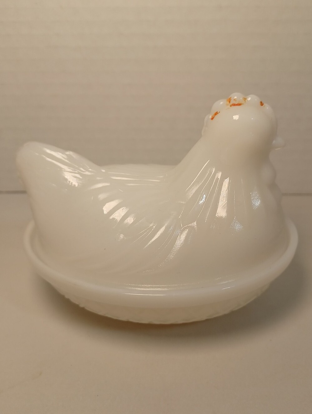 Hazel Atlas Milk Glass Hen on Nest Dish - White